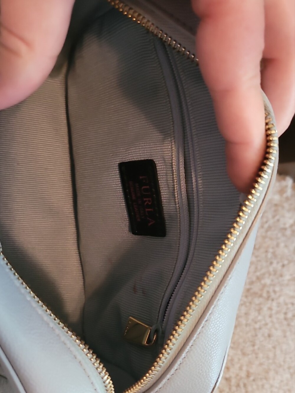 Furla Brava Mini Crossbody Bag In Bluish Purple EUC - Picture 7 of 15
